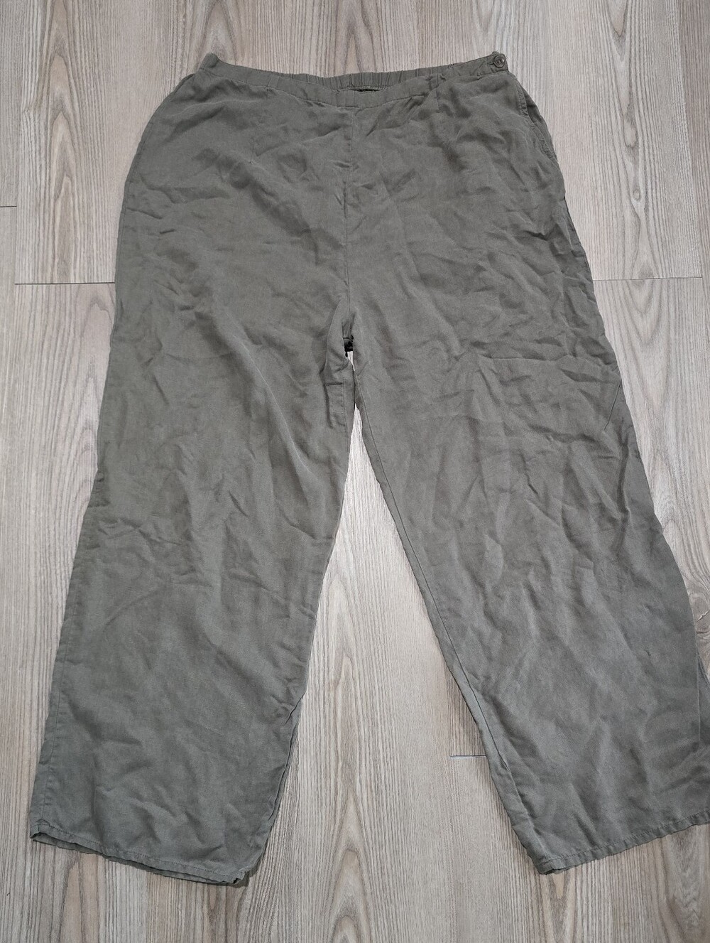 Flax Olive Green Relaxed Linen Chinos
